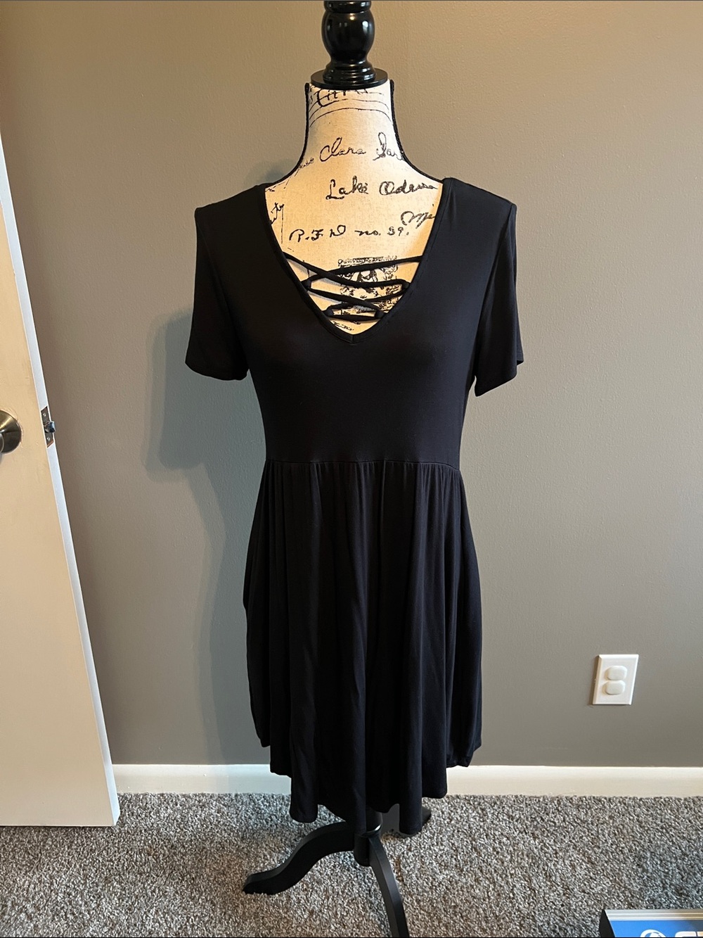 Black Fit & Flare Dress with Pockets